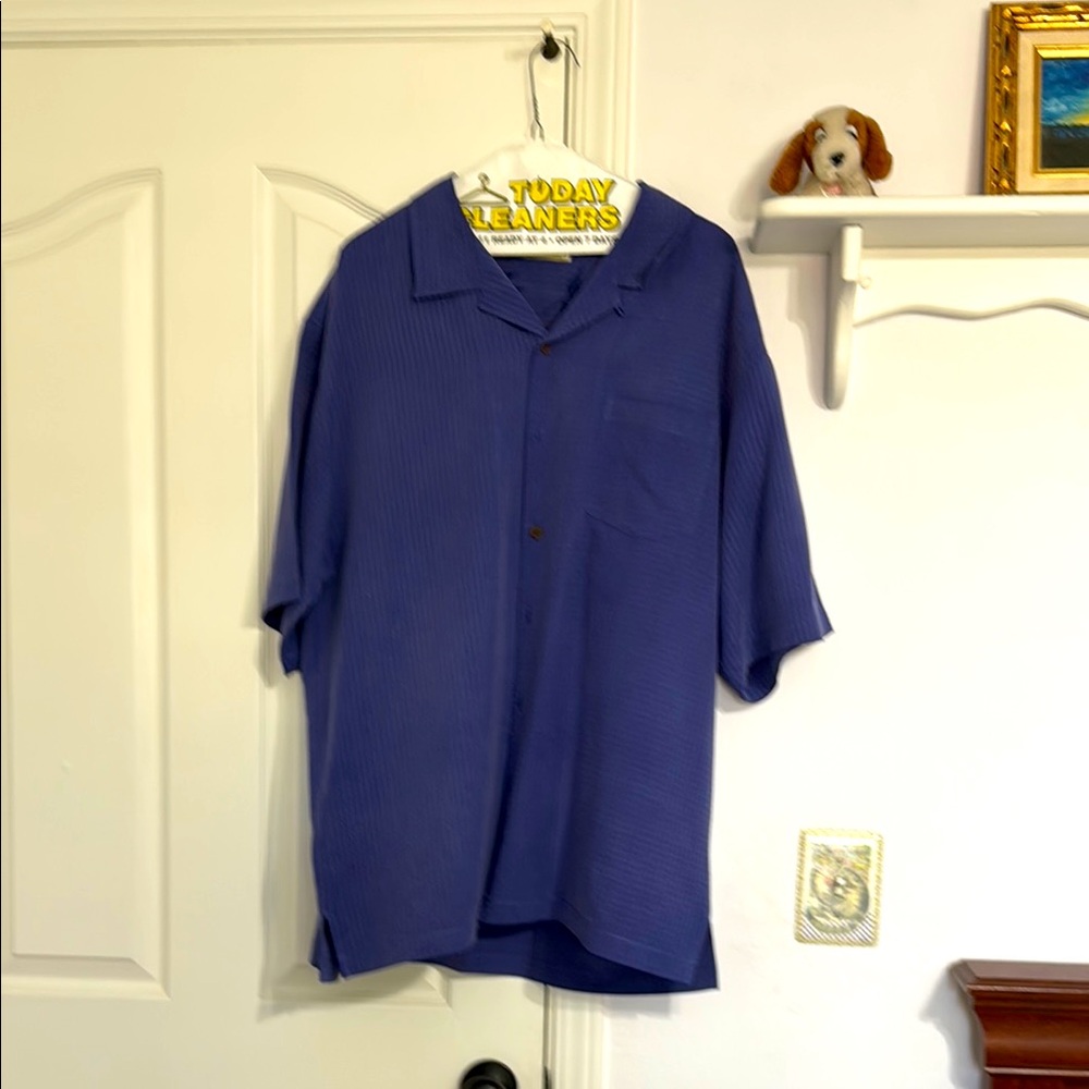 Tommy Bahama Purple Leaf Embroidered Shirt